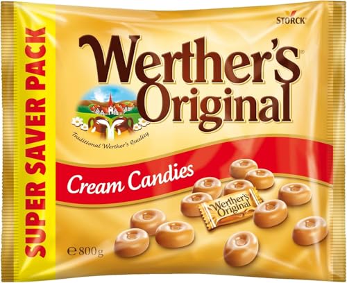 Image of Storck Werther's Original Cream Candies, Decadent Foods Traditional Hard Caramel Sweets, Super Pack, 800g (Product Of Germany) Get Flavourito Kunafa Chocolate 20g Absolutely Free From DECADENT FOODS