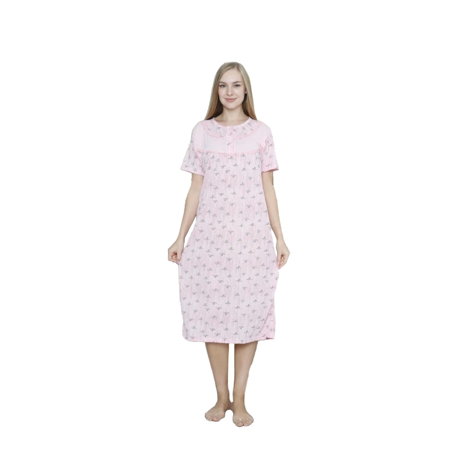TT ThreadTrade Women Leaf Flowers Night Wear and Trousers,100% Cotton, Comfort and Aesthetics Design, Soft, Cozy & Gentle On The Skin, Feel Relaxed, Snug Or Loose Fit, (Rose, Large)
