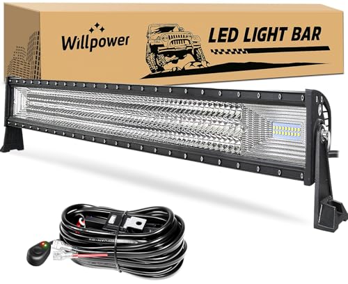 Willpower 52 Zoll LED Arbeitsscheinwerfer bar 675W LED Scheinwerfer mit Kabelbaum für Offroad Traktor ATV UTV SUV 4x4 Auto