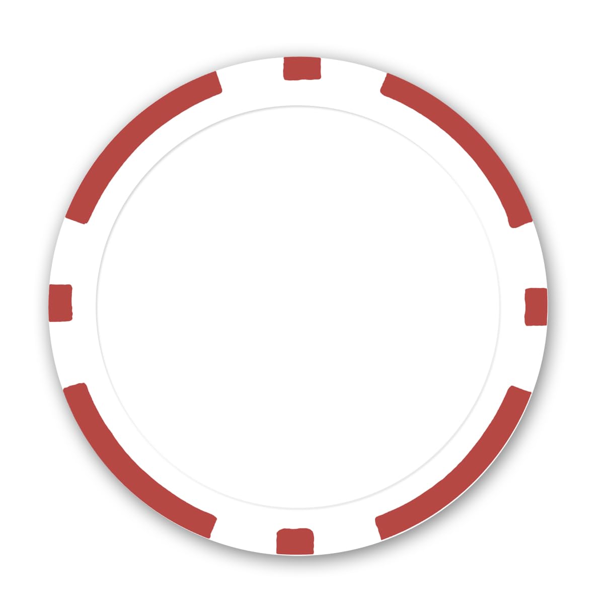 DA VINCI 100 11.5 Gram Blank 8 Stripe Poker Chips for Use with Custom Labels or Direct UV Print, Make Your Own Personalized Poker Set (Red)