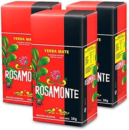 Pack de Yerba Mate Rosamonte 1Kg - 3 Unidades - Total 3 Kg de Yerba Mate