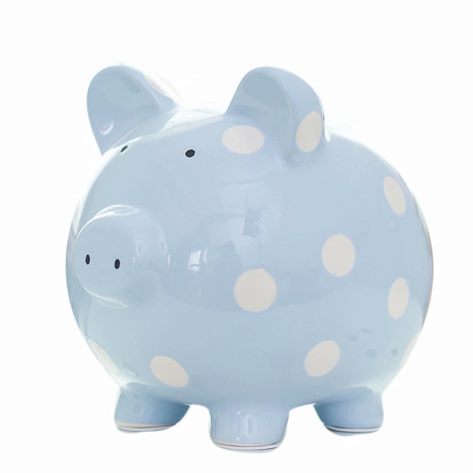 Extra Large Piggy Bank Pig, Ceramics Coin Bank, Money Bank, Savings Jar, Blue Poka Dot