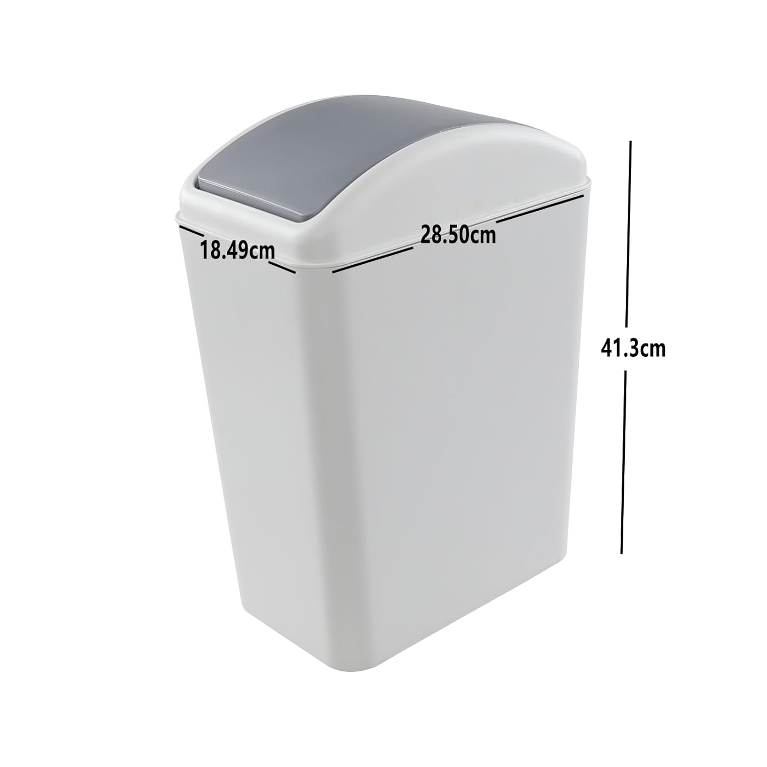 3-Pack 4.5 Gallon Plastic Trash Can, Garbage Can with Swing-top Lid, Gray