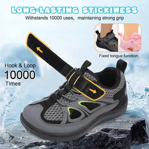 Image of JOINFREE Toddler Sandals Kids Wide Girls Boys Aqua Athletic Sneakers Barefoot Beach Sandals Quicky-Dry Non-slip Outdoor Water Sports Hiking Sandals Summer Water Shoes for Pool River Swim