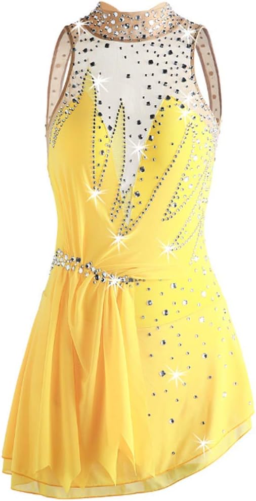 Handmade Girls' Outdoor Sport Roller Skating Dance Costume Figure Ice Skating Competition Dress Gymnastics Leotard