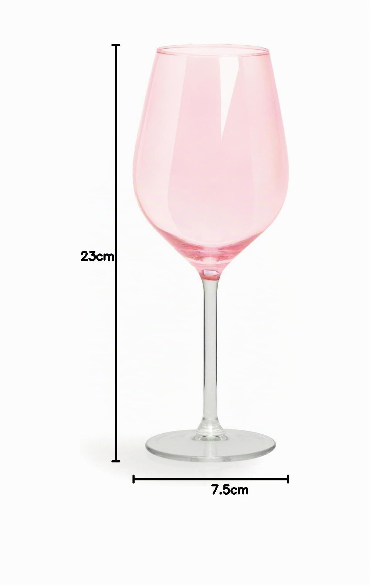 Excelsa Set 6 Calici da Vino in Vetro Rosa, 50 cl