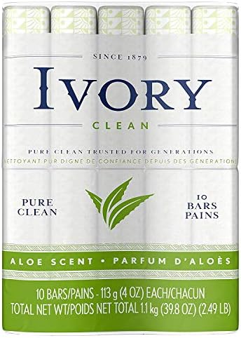 Ivory Bar Soap, Bath Size, Aloe 10 ea (Pack of 10)
