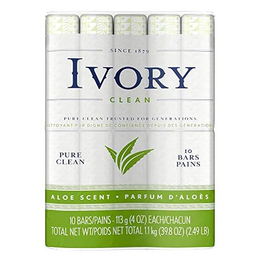 Ivory Bar Soap, Bath Size, Aloe 10 ea (Pack of 10)