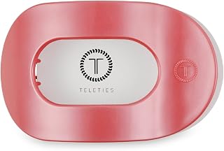 TELETIES - Large Flat Round Clip - For Lying Down, Yoga, Driving & More - Strong Grip, Bendable Teeth, Comfortable Curved Design - Ideal for Thick Hair - Spring Collection - Calming Coral