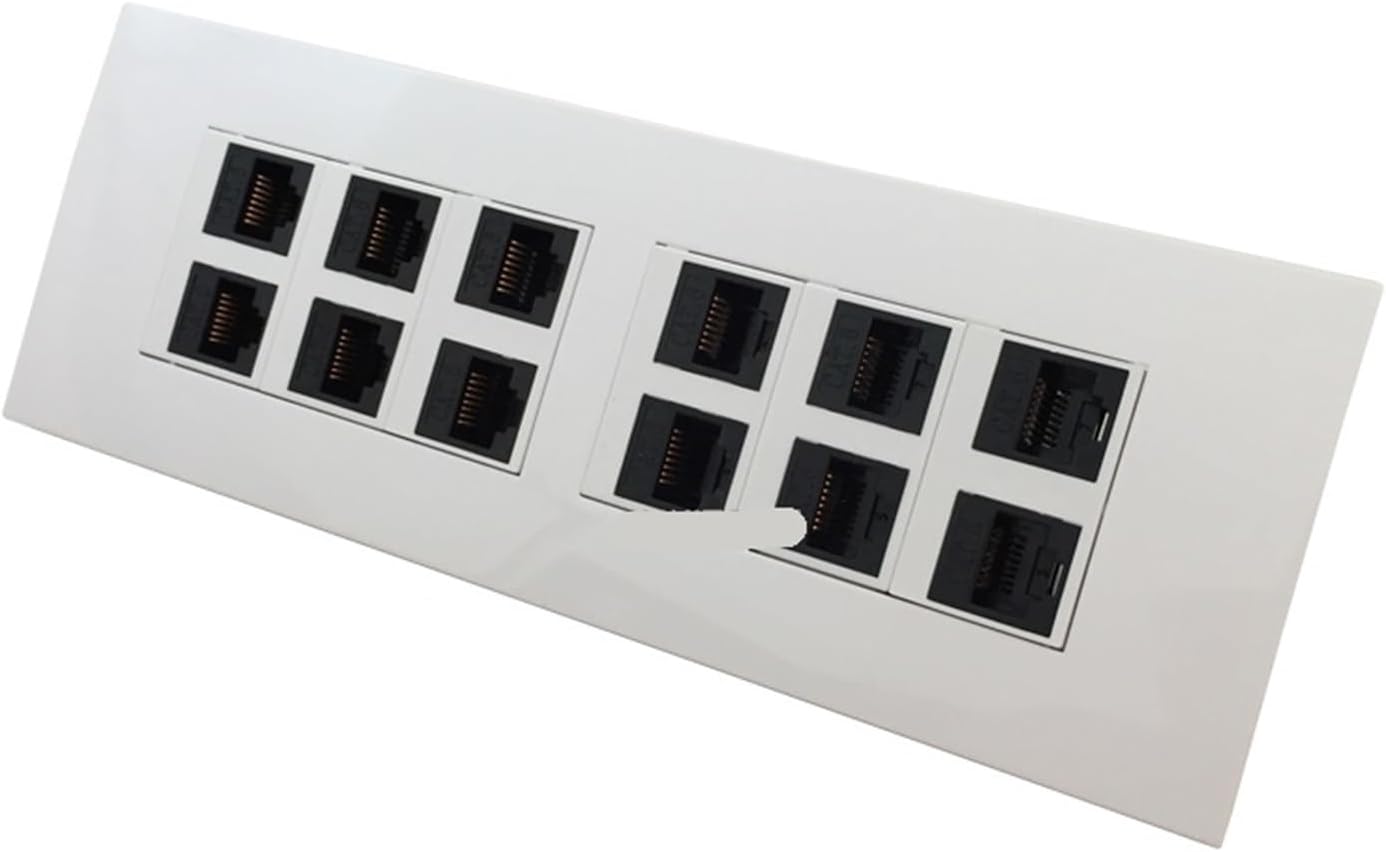 CAT5E CAT6 RJ45 Female to Female Connector 12 Plug Expansion Jack Port 118 Type Panel Jack(CAT5E)