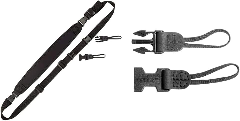 OP/TECH USA Super Classic Sling Strap for Mirrorless and SLR Cameras, Black + OP/TECH USA 1301062 Uni-Loop - System Connectors, Black