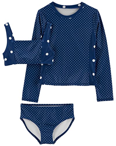 OshKosh B'Gosh Girls' Three-Piece Swimsuit, Denim Daze, 2T