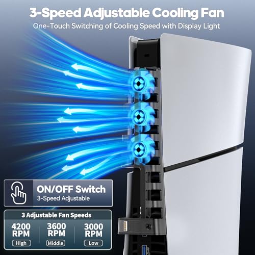 Switch Sports Accessories Bundle with Organizer Station Compatible with Nintendo Switch/ OLED Console & Joy-con & Cooling Fan for PS5 Slim Disc&Digital Console - Thumbnail 6