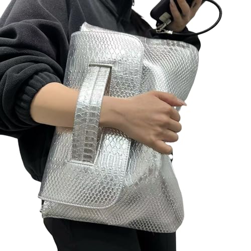 Image of Women Classic Crocodile Pattern Faux Leather Clutch Purse Oversized Female Shoulder Bag Messenger Handbag
