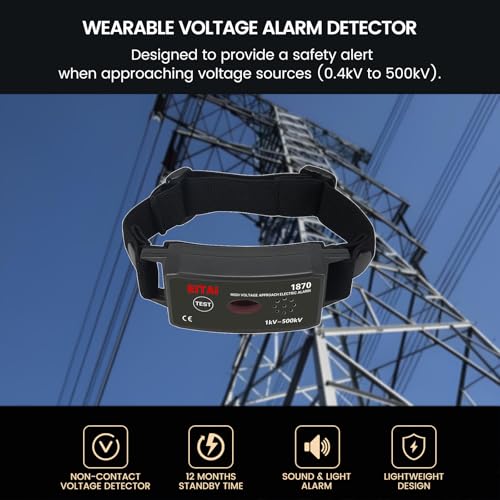 Image of EITAI1870 Wearable High Voltage Alarm Detector, 0.4kV-500kV, Manufacturer Direct Sales, Non-Contact Induction, Sound & Light Alarm, Personal Voltage Detector, Safety Voltage Detector, V-Watch Arm Type