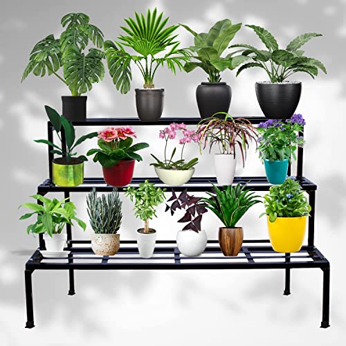 ARTERA 3 Step Stand for Multiple Plants and Pots Stand || Gardening Stand, Indoor Outdoor Premium Strong Durable Flower Pot Stand || Gamla Stand || whether the stand is made of iron || set of 1