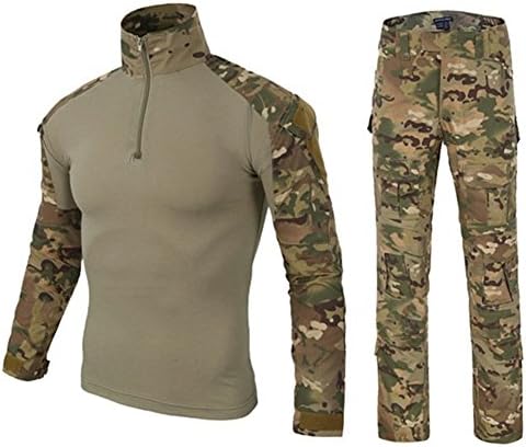 TOMITANY DXdesign Tactical 1/4 Zip Combat Long Sleeve 2 Choice of T-Shirt/Set Slim Fit Hunting Military Uniform Dry Quick