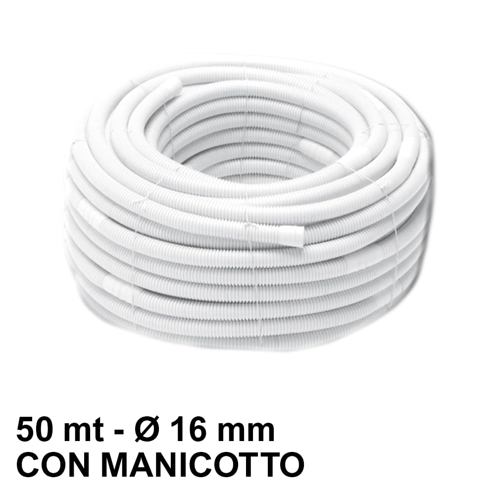 Rotolo tubo scarico condensa 50 mt - Ø 16 mm CON MANICOTTO