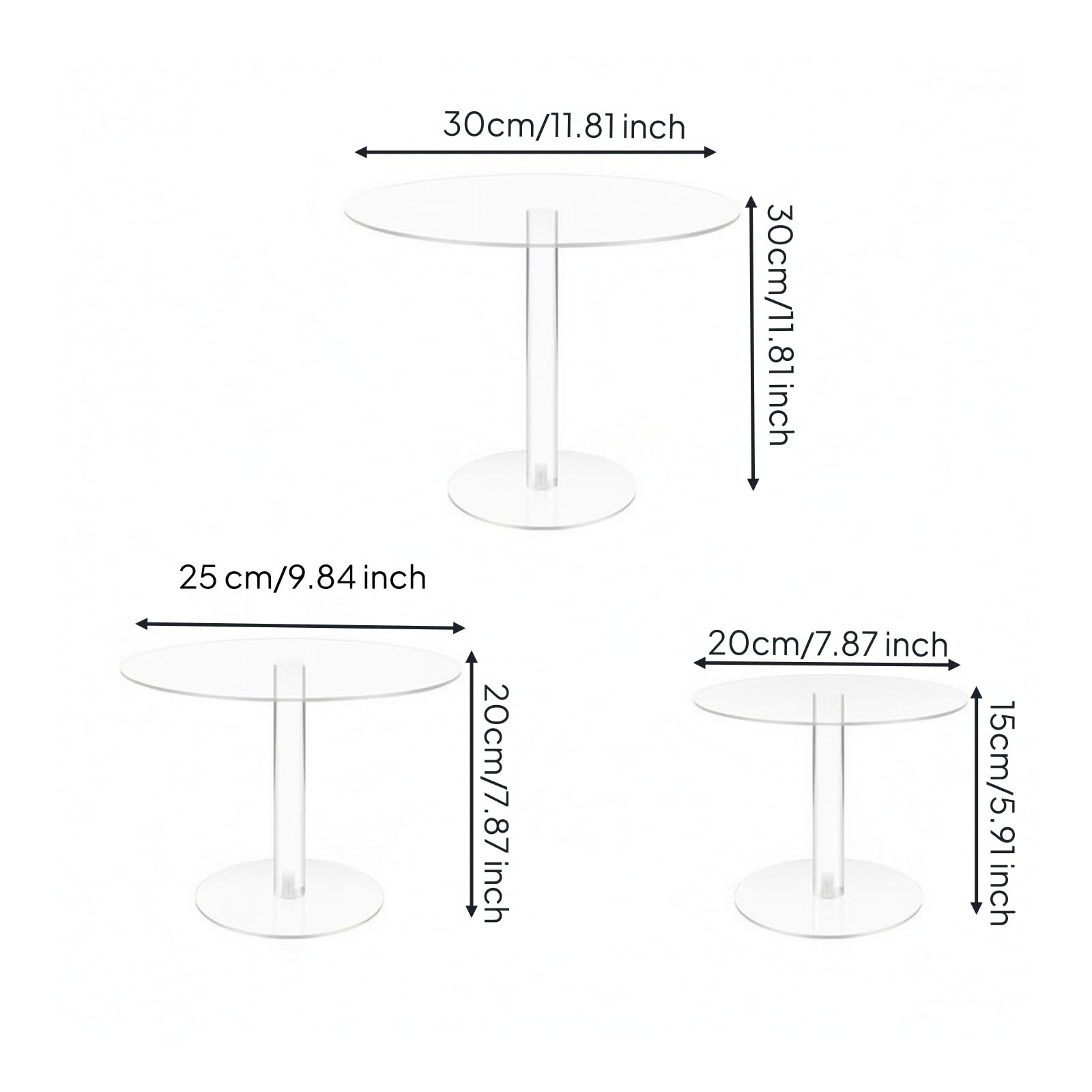 Présentoir Rond en Acrylique Stable, Ensemble -Pièces