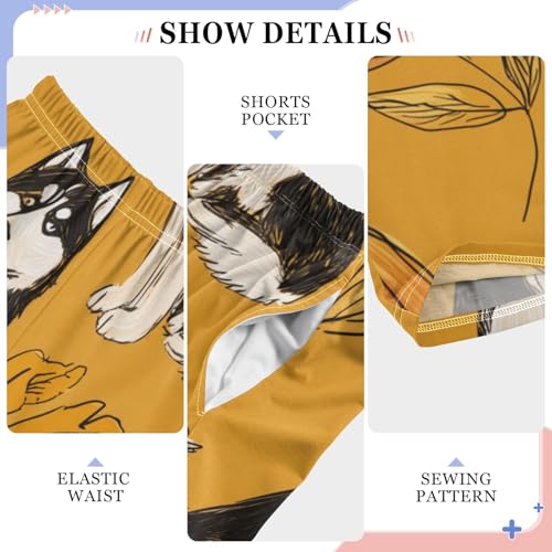 Autumn Husky Boys Long Pants Soft Trousers Elastic Waist Kids Lounge Bottoms with Pockets S-XL4