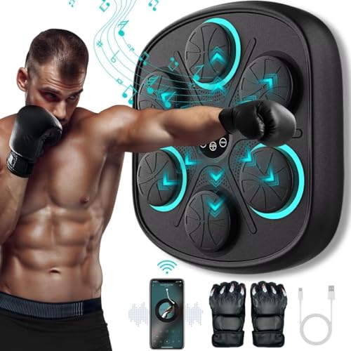 new music boxing machine for adults and kids training machine with led electronic wall mounted suitable for home office gym fun fitness equipment with premium gloves