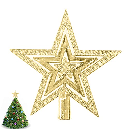 JeoPoom Puntale per Albero di Natale, Decorazione per Albero di Natale, Tree Topper Stelle per Albero di Natale Puntale a 5 Punte,...