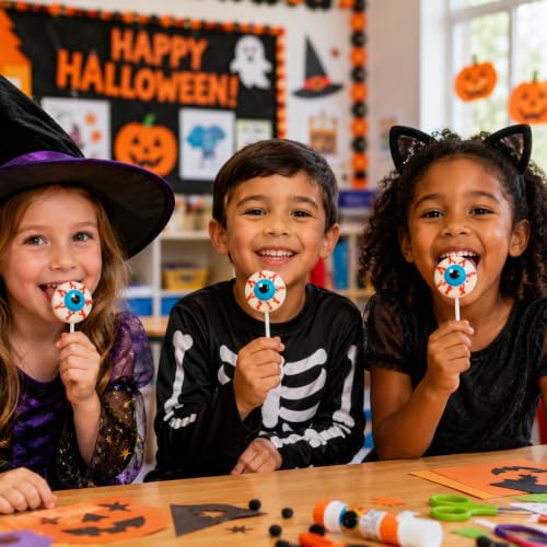 Fruidles 24-Count Halloween Eyeball Lollipops Candy, Trick-Or-Treat Party Bag Fillers, Party Favor (24-Pack) - image 6