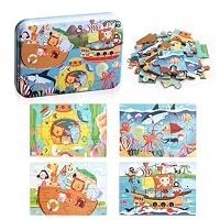 BBLIKE Puzzle évolutif Enfant Éléphant - 5 Puzzles De 4 à 12 Pièces - Dès 2 Ans - Jouet éducatif En Carton