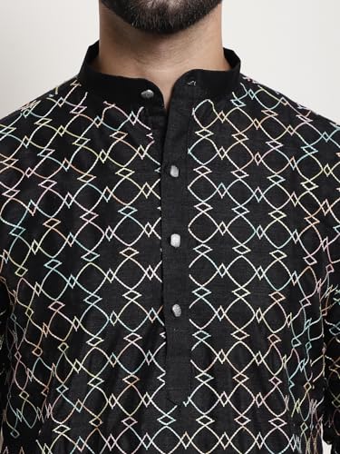 Image of SOJANYA (Since 1958 Men's Silk Blend Kurta and Pyjama with Nehru Jacket