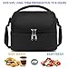 FlowFly Double Decker Cooler Insulated Lunch Bag Large Tote for Boys, Girls, Men, Women, With Adjustable Strap,Black