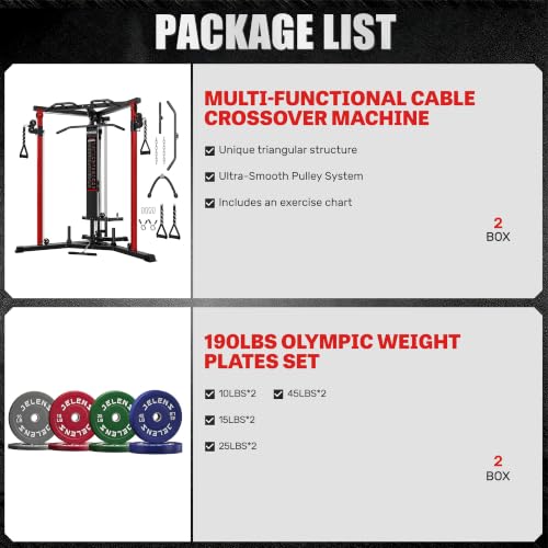 Image of CC01 Cable Crossover Machine with High and Low Pulley System, Functional Trainer with Pull Up Bars and Optional Bundle, Cable Machine for Home Gym Power Workout