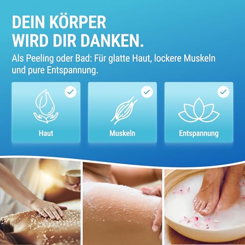 Maxxi Clean | 1x 900 g hochreines Bittersalz | Badesalz für Wellness & Körperpeeling | Epsom Salt Made in Germany | pure Entspannung für Muskeln, Haut und Seele | Magnesium geeignet zur Gartenpflege