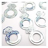 Hochwertige feste Streudekoration im Diamond-Ring-Design. Mit Rainbow-Effekt Ein volles Herz und ein gerahmtes Herz