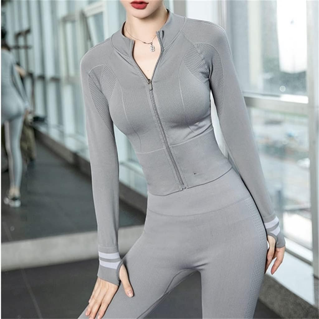 WOLEN] JJZXD ヨガの服の女性の秋と冬の長袖の屋外の朝のランニング