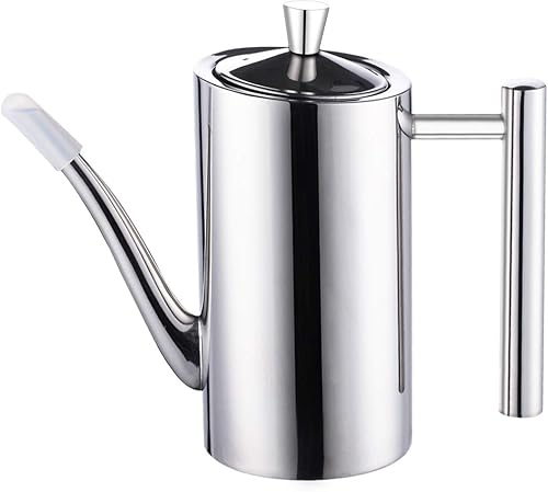 Sumerflos Botella dispensadora de aceite de oliva de acero inoxidable, 16.9 fl oz17 oz, recipiente de almacenamiento de aceite de vertido sin goteo