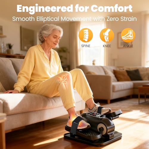 Yagud Under Desk Elliptical Machine, Elliptical Leg Exerciser as Seen on TV for Senior with Remote Control, Portable Quiet Electric Seated Pedal and 12 Adjustable Speed, Black - Image 4