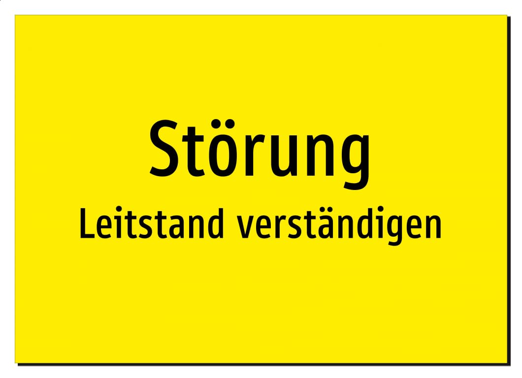 36713-DE-T-09 | Störung - Leitstand verständigen | Aluminiumschild A2, 594 x 420mm | nur Text, ohne Symbolgrafik