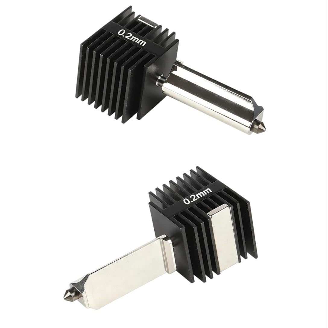 A1 Mini高温ホットエンド0.2mm-0.8mm溝とレンチ付き 硬化スチールノズル+クロムメッキ真鍮ヒーティングブロックシリコンソック付き統合された構造Bambu Lab A1ミニ3Dプリンタと互換性があります(0.2mm)