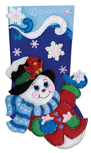Design Works Crafts Snowflake Snowman Felt Stocking Kit