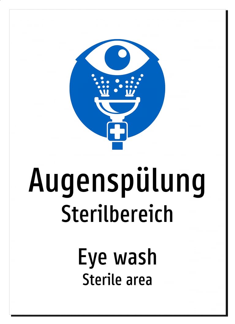 58550-DEEN-S-13 | Augenspülung Schild/Aufkleber Deutsch Englisch