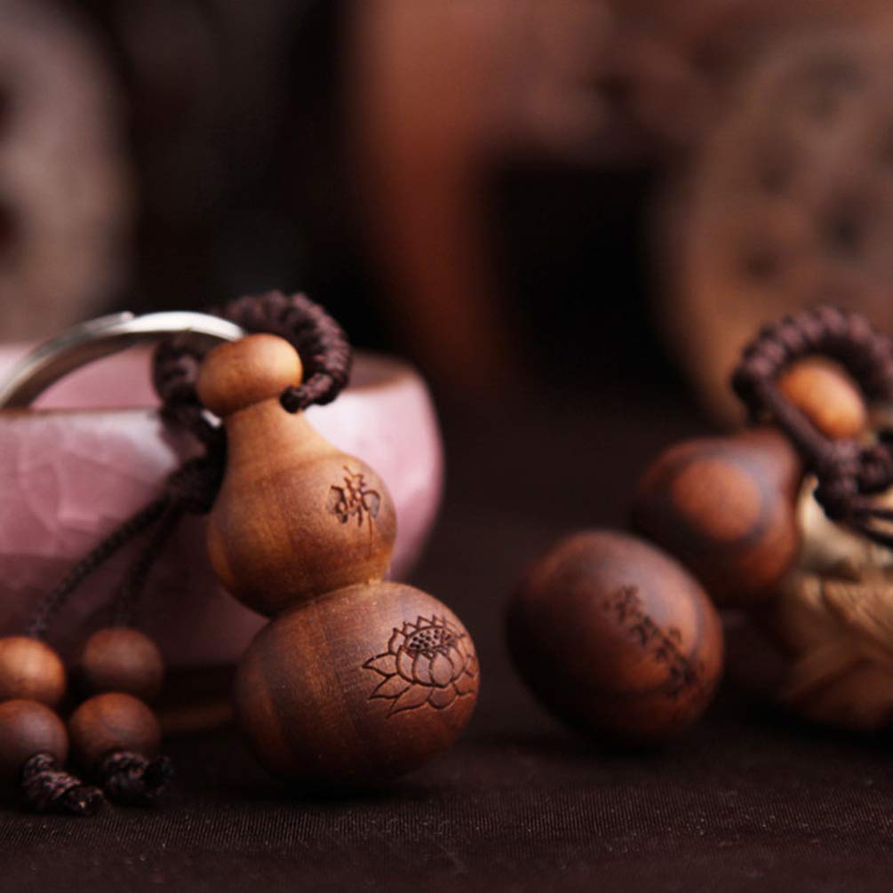 FAVOMOTO 10 Pcs Key Chain Key Ring Pendant Gourd Shape Keychain Pendant Gourd Keyring Cool Car Hanging Pendant Keychain Ornament Delicate Keychains Creative Key Ring Wooden Key Ring