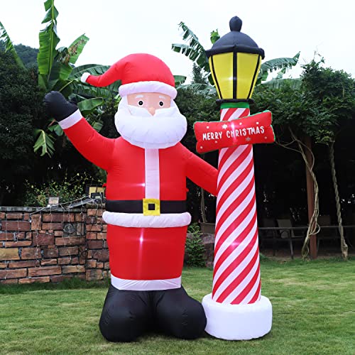 Sand Mine 8 Ft Christmas Inflatables Blow Up Yard Decorations, Inflatable Santa Claus Christmas Outdoor Decoration, Blow Up Santa Claus With Lighthouse For Christmas Indoor Outdoor Yard Decorations #TOP6