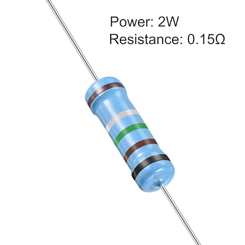 Miniatura 2 de uxcell 30 resistencias de 0.15 ohmios, resistencias de película metálica de 2 W 1% de tolerancia, plomo, 5 bandas para proyectos y experimentos