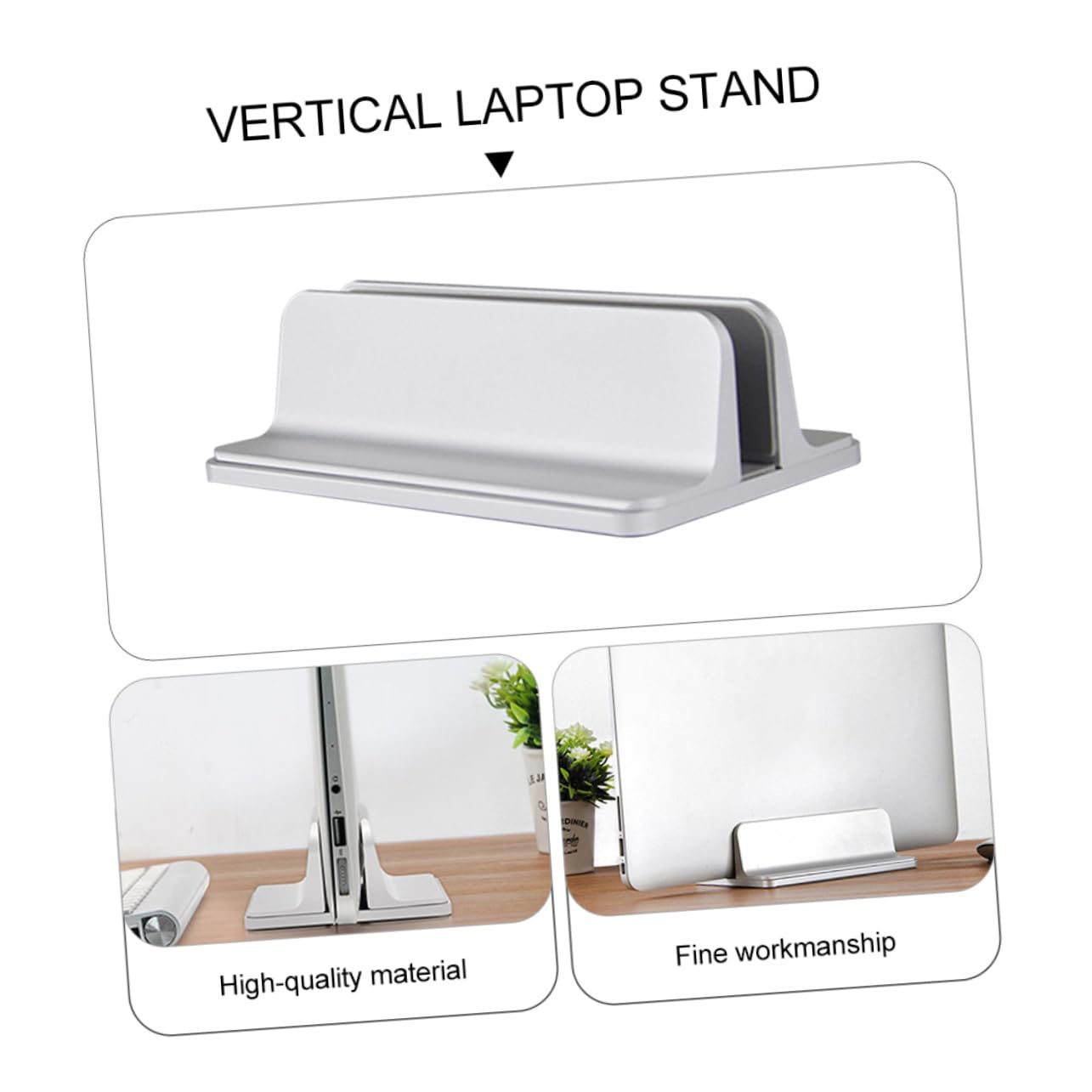 Uonlytech Supporto per Laptop in Alluminio con Scanalatura Curva 3d per Prevenire i Graffi Supporto per Scrivania per Laptop