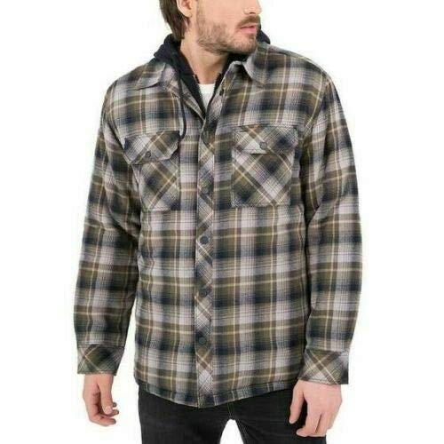 Boston Traders Men's Hooded Shirt Jacket, Ivy Green, Medium