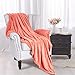 Exclusivo Mezcla Extra Large Fleece Throw Blanket for Couch, Sofa, 300GSM Super Soft and Warm Blankets, Coral Orange Throw All Season Use, Cozy, Plush, Lightweight, 50x70 Inches