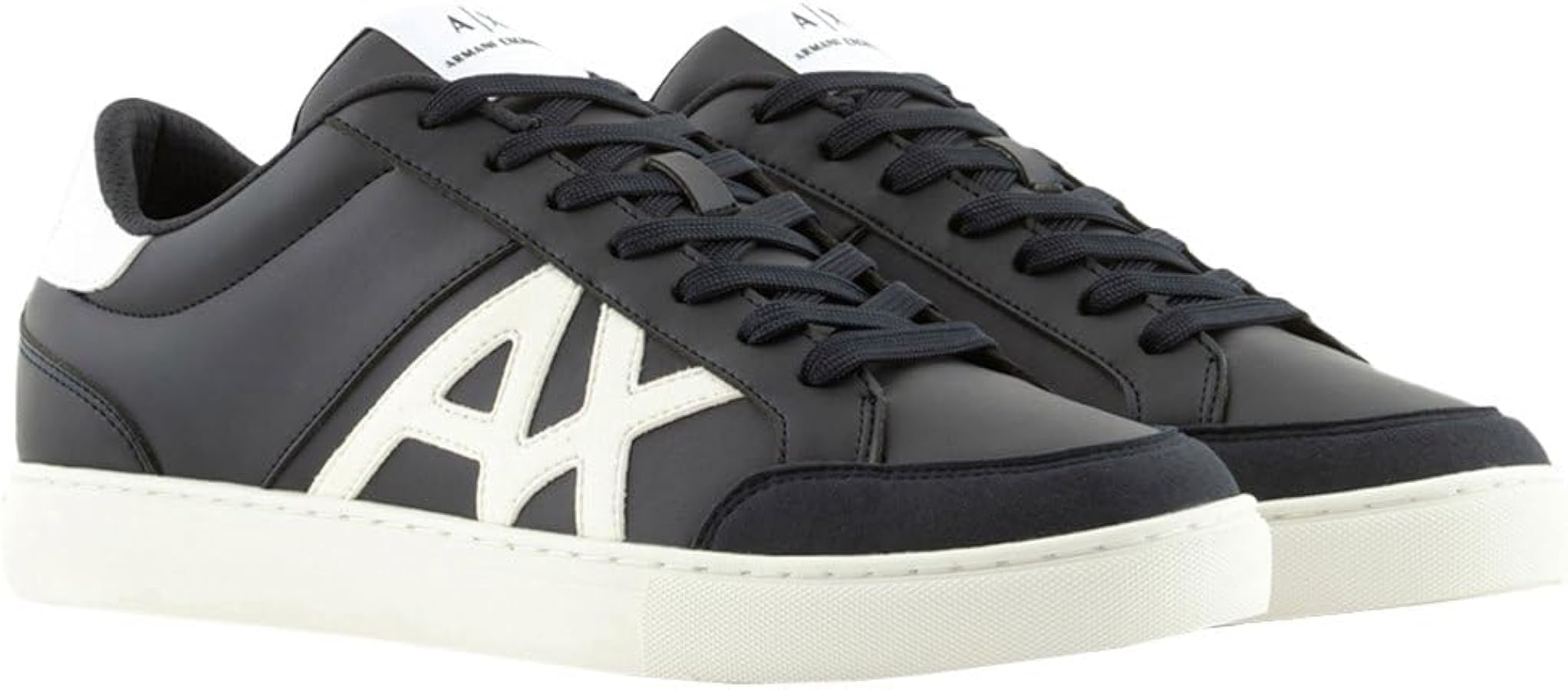 Amazon.com | Armani Exchange Men's Suede Logo Low Top Court