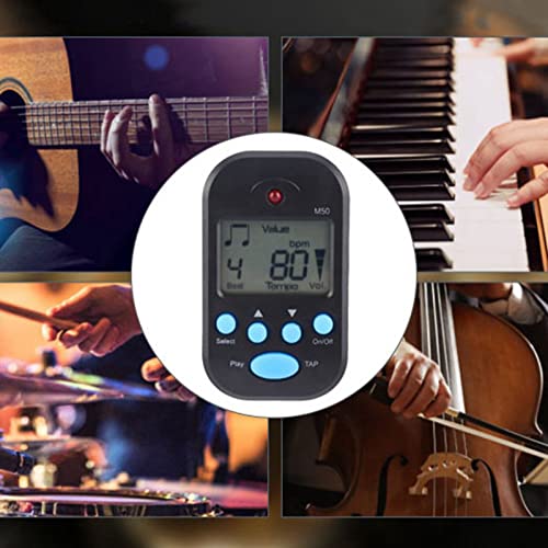 Digitales Metronom, Multifunktionales M50-Metronom, Mini-LCD-elektronisches Metronom, Tragbares Digitales Beat-Tempo-Gitarrenmusikzubehör