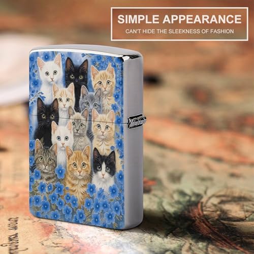 Estuche para encendedor clásico de cobre estilo gato miniatura 6