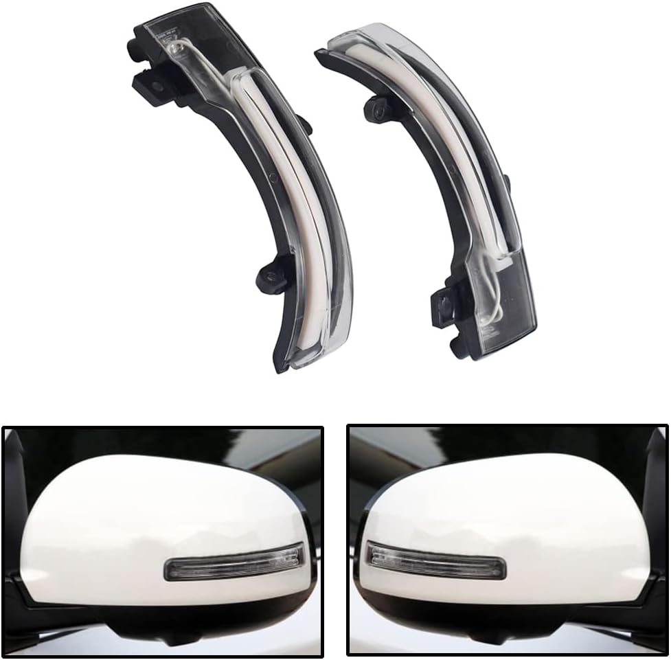Car Rearview Mirror Side Marker Light, Rear View LED Side Mirror Turn Signal Amber Lamps, Compatible with Mitsubishi Outlander 2013-2020, Lancer 2016, Smoke Lens